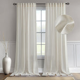 MIULEE Linen Curtains Natural Ivory